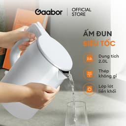 Thumbnail Bình đun siêu tốc Gaabor EK20M-WH01A/WH02A dung tích lớn 2L công suất 1500W lòng ấm thép đúc liền kề dễ vệ sinh an toàn 3