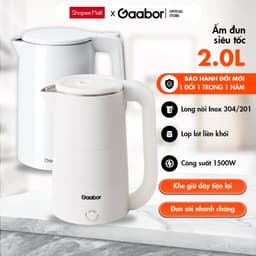 Thumbnail Bình đun siêu tốc Gaabor EK20M-WH01A/WH02A dung tích lớn 2L công suất 1500W lòng ấm thép đúc liền kề dễ vệ sinh an toàn 2