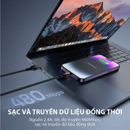 Thumbnail Cáp Sạc Nhanh Robot RGBL100/ RGBC100 Hiệu Ứng RGB 7 Màu Chống Xoắn Rối, Sạc Và Truyền Dữ Liệu Đồng Thời 4