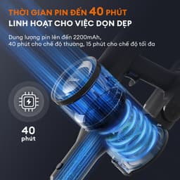 Thumbnail Máy hút bụi không dây lực hút li tâm GAABOR VCL10E-BK01A dòng DEEP SEA cao cấp, pin Lithium tháo rời 3