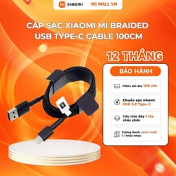 Thumbnail Cáp Sạc Xiaomi Mi Braided USB Type-C Cable 100cm (Black/Red) 1