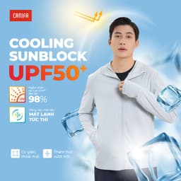 Thumbnail Áo khoác chống nắng nam CANIFA dài tay có mũ kéo khoá bản cải tiến 8OT24S001 1