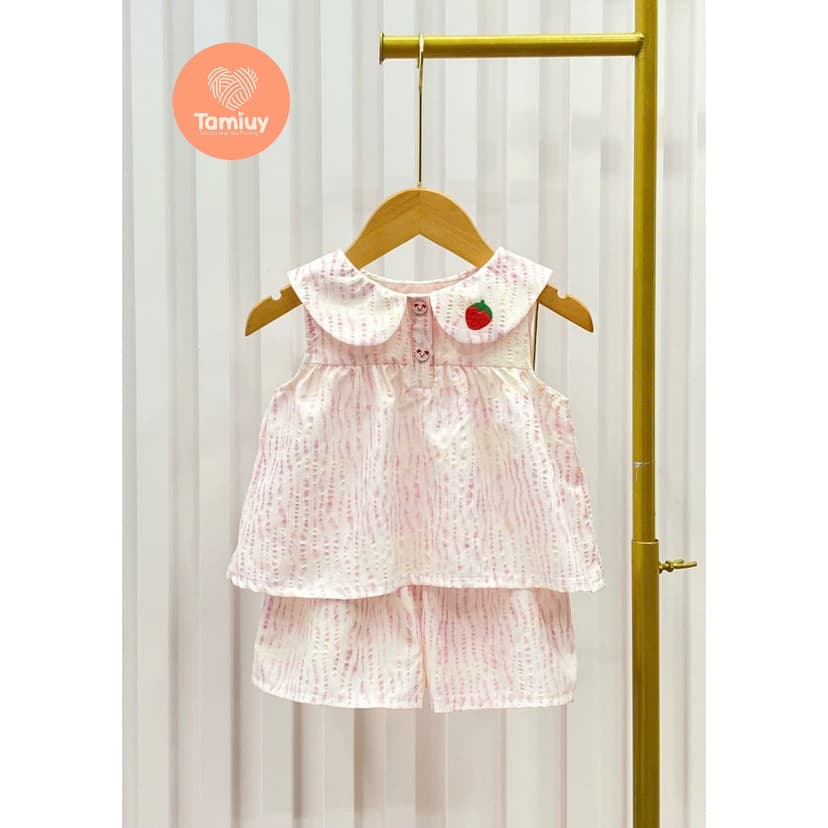 Ảnh Bộ Caro Bé Gái  Tamiuy Phối Họa Tiết , Vải Cotton Mềm Mại (10-38 kg) 3
