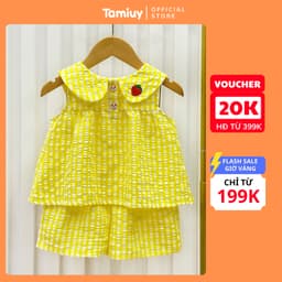 Thumbnail Bộ Caro Bé Gái  Tamiuy Phối Họa Tiết , Vải Cotton Mềm Mại (10-38 kg) 1