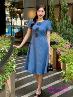 Thumbnail TIFALU - Đầm dáng xoè công sở, dạo phố - ZOL418BLU 3