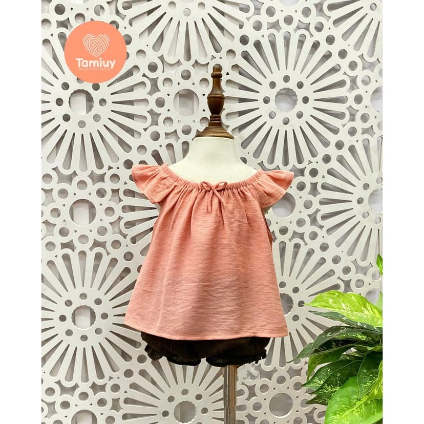 Ảnh Bộ Bé Gái Tamiuy Vải Xốp Dún Cổ Phối Quần Phồng Nhiều Màu ,Size 10-38 kg 3