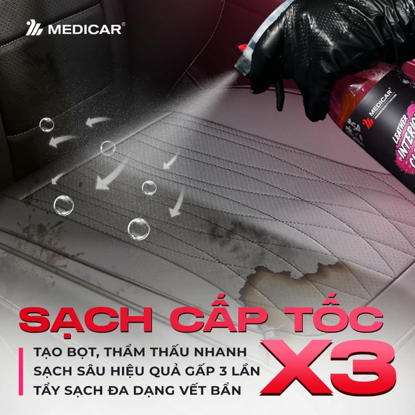 Ảnh Dung dịch vệ sinh nội thất ô tô Medicar – Sạch sâu, khử mùi, an toàn tuyệt đối 1