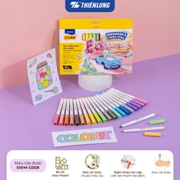 Thumbnail Bút lông màu Fiber Pen Thiên Long Colokit - Có màu rửa được, ngòi bấm, đầu ngòi êm trơn, mực an toàn tiêu chuẩn Châu Âu 3
