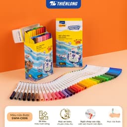 Thumbnail Bút lông màu Fiber Pen Thiên Long Colokit - Có màu rửa được, ngòi bấm, đầu ngòi êm trơn, mực an toàn tiêu chuẩn Châu Âu 4