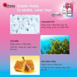Thumbnail Serum Collagen Kihasu Dưỡng Trắng Da, Cấp Ẩm, Chống Lão Hóa, Se Khít Lỗ Chân Lông, Phục Hồi Da 2