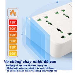 Thumbnail Ổ cắm điện đa năng thông minh, Sipanic 3 cổng USB 1 cổng Type-C sạc nhanh, chịu tải 2500W Dây dài 2M 1