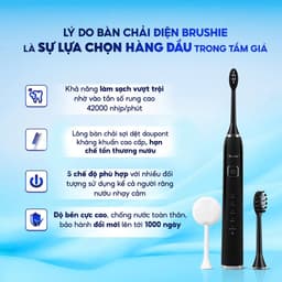 Thumbnail Bàn chải điện Brushie Ultra Plus x5 chế độ làm sạch, tích hợp kèm đầu rửa mặt tiện lợi, bảo hành 1 đổi 1 trong 1000 ngày 3