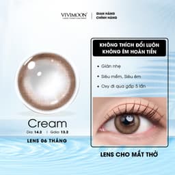 Thumbnail Kính áp tròng VIVIMOON LENSPRESSO cận nâu tây cho mắt thở CREAM, lens 6 tháng (Giá 01 đôi) 1