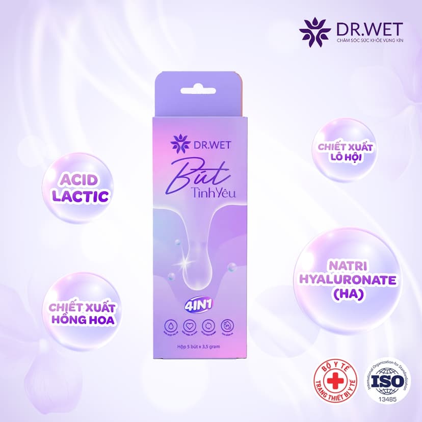 Ảnh 2 Hộp Bút Tình Yêu Dr.Wet Hỗ Trợ Tạo Độ Ẩm Tự Nhiên, Bôi Trơn, Giảm Khô Hạn Cho Phụ Nữ (Hộp 5 Bút) 3