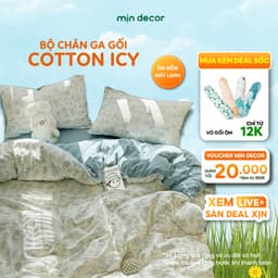 Thumbnail Bộ Chăn Ga Gối Cotton Icy Vintage Mịn Decor Bo Chun 10cm, Bộ Ga Trải Giường Đủ Size (Không Kèm Ruột Chăn) 1
