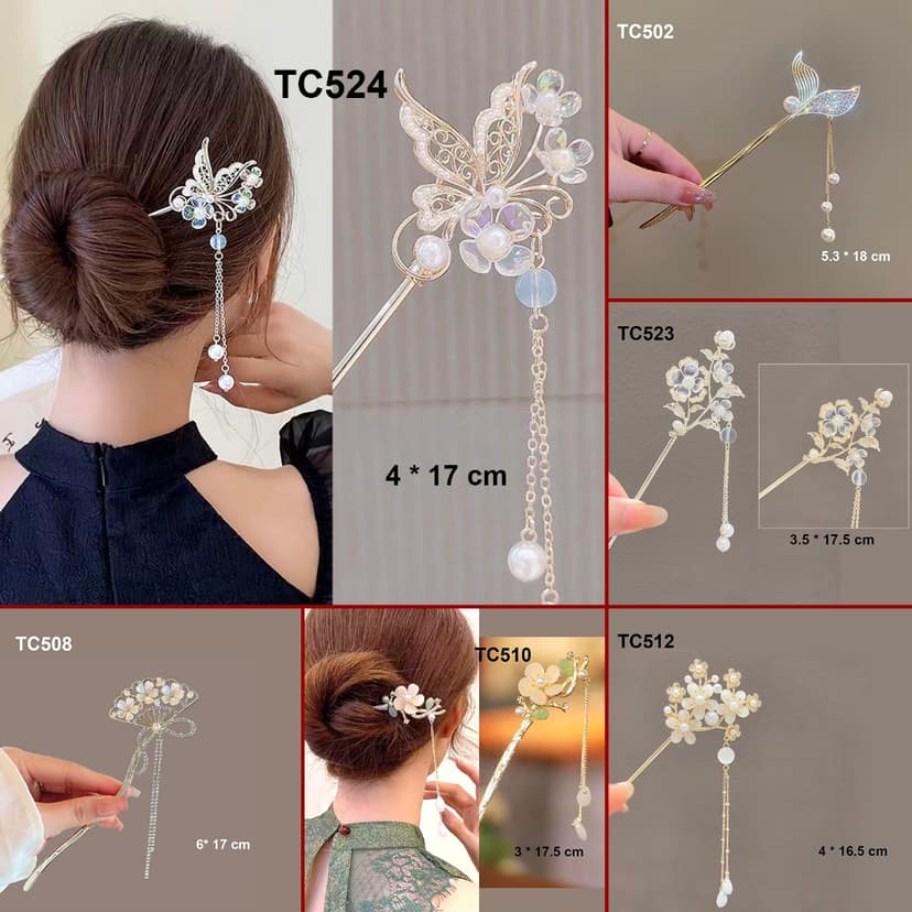 Ảnh GOTI - Trâm Cài Tóc Phong Cách Cổ Điển, Cổ Trang, Hiện Đại Phụ Kiện Trang Trí Dành Cho Nữ TC509 1