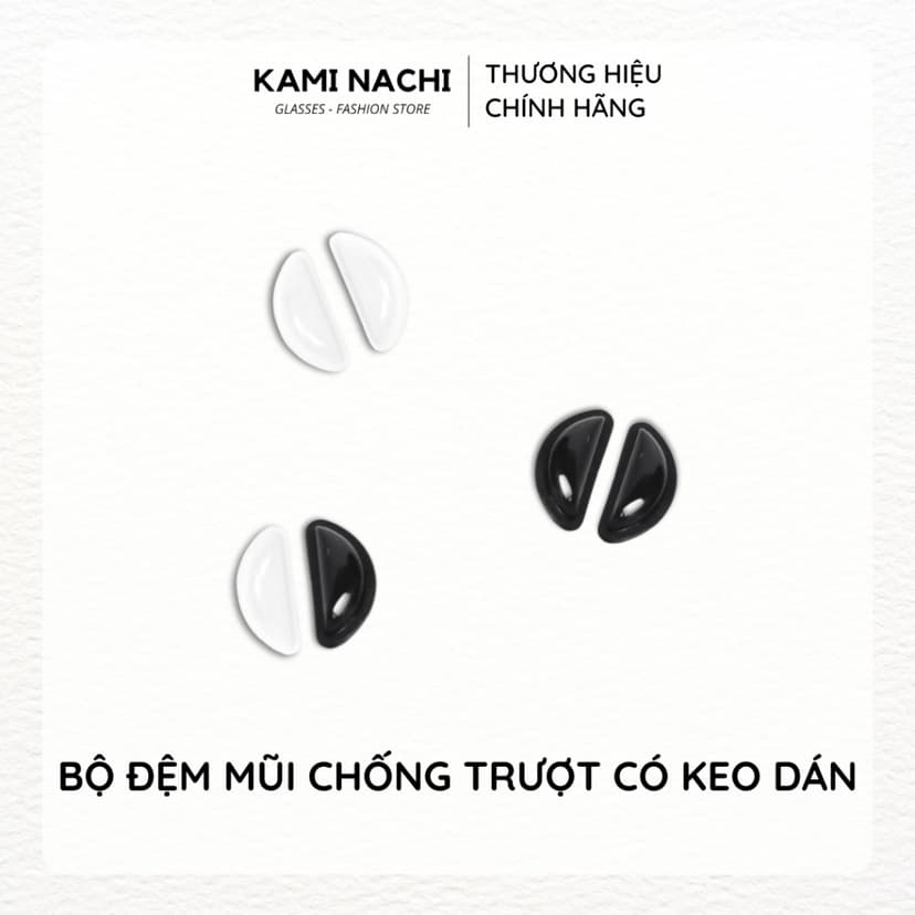 Ảnh Bộ 2 miếng đệm mũi silicon hình chữ D có mặt dán keo cho mắt kính KAMI NACHI 2