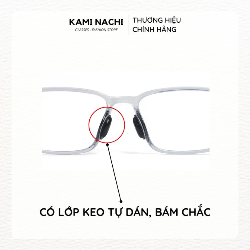 Ảnh Bộ 2 miếng đệm mũi silicon hình chữ D có mặt dán keo cho mắt kính KAMI NACHI 3