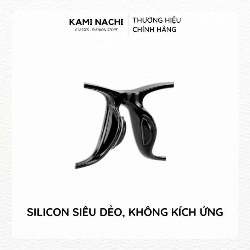 Ảnh Bộ 2 miếng đệm mũi silicon hình chữ D có mặt dán keo cho mắt kính KAMI NACHI 4