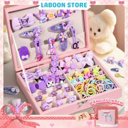 Thumbnail Hộp quà tặng bộ phụ kiện tóc 156 món cho bé gái, full set phụ kiện tóc LABOON tặng sinh nhật bé 2