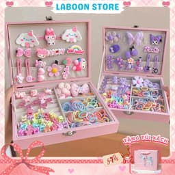 Thumbnail Hộp quà tặng bộ phụ kiện tóc 156 món cho bé gái, full set phụ kiện tóc LABOON tặng sinh nhật bé 1