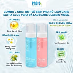Thumbnail Combo 2 Chai Dung Dịch Vệ Sinh Phụ Nữ Dạng Bọt Ladycare Classic Và Ladycare Extra Aloe Vera 190ml 4