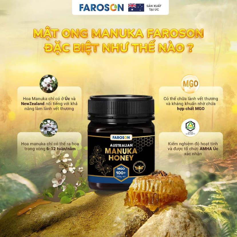 Ảnh Mật Ong Nguyên Chất Hoa Manuka Úc MGO100+ Daily Care Hộp 250g/500g 3