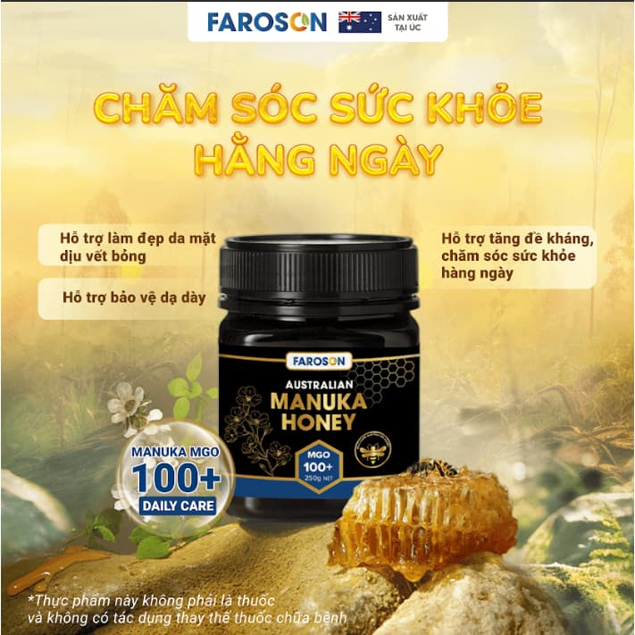Ảnh Mật Ong Nguyên Chất Hoa Manuka Úc MGO100+ Daily Care Hộp 250g/500g 2