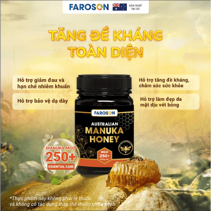 Ảnh Mật Ong Nguyên Chất Hoa Manuka Úc MGO250+ Essential Care Hộp 250g/500g 2