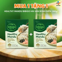 Thumbnail Bánh xếp Healthy Mandu Hàn Quốc Bibigo – nhân Hải Sản & Rong Biển 280g -Date 08/2025 1