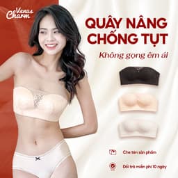 Thumbnail Áo ngực quây không gọng nâng ngực viền silicon chống tụt đệm dày 3cm mút bàn tay Venus Charm 2019 1