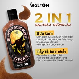 Thumbnail Sữa Tắm Nam Giới 2IN1 Tẩy Tế Bào Chết LYD Wolf ON Shower Scrub Gin 69 Sạch Sâu, Mịn Da, Giảm Mụn 50ml, 350ml 2