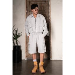 Thumbnail Áo khoác nam boxy dáng ngắn VARM màu xám CAPMAN CLUB, mặc mùa hè trẻ trung thoải mái 2