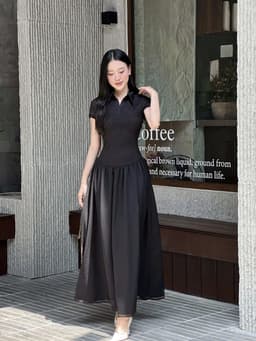 Thumbnail Đầm Nữ Cổ Sơ Mi Tay Ngắn Dáng Dài Xòe Dịu Dàng Nữ Tính - HARDI DRESS -  GOÛT DE JUN 3