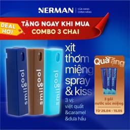 Thumbnail Xịt thơm miệng Spray & Kiss Nerman vị kẹo hoa quả bạc hà the mát cho nam nữ chai 10ml 1