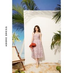 Thumbnail 511TO3019 - Áo crop hàng khuy paisley hồng  ADORE DRESS 4