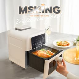 Thumbnail Nồi Chiên Không Dầu Masuto MSKing 1700W-6L 2 Tầng Đốt Vỏ Thép Cacbon, Nồi Chiên Hơi Nước Phun Sương Nướng Gà Nguyên Con 3