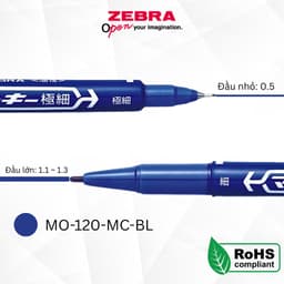 Thumbnail Bút Lông Dầu Zebra MO-120 2 Đầu 0.5mm & 1.1-1.3mm - Mực Đậm, Viết Mượt, Đen/Đỏ/Xanh [Chính hãng] 3