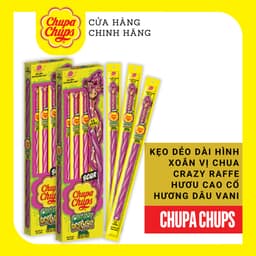 Thumbnail Kẹo dẻo dài hình xoắn vị chua Crazy Raffe Hươu Cao cổ hương Dâu Vani 1