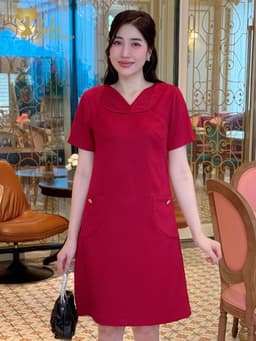Thumbnail Đầm dự tiệc trung niên TIFALU màu đỏ sang trọng - ZOL335RED 1