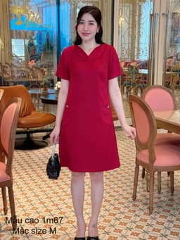 Thumbnail Đầm dự tiệc trung niên TIFALU màu đỏ sang trọng - ZOL335RED 2
