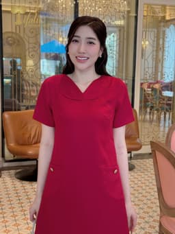 Thumbnail Đầm dự tiệc trung niên TIFALU màu đỏ sang trọng - ZOL335RED 4