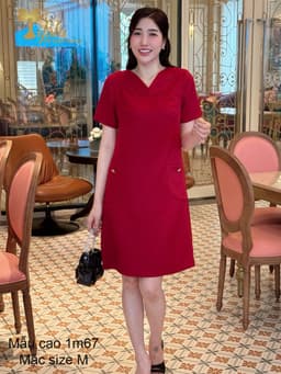 Thumbnail Đầm dự tiệc trung niên TIFALU màu đỏ sang trọng - ZOL335RED 3