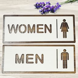 Thumbnail Bảng Gỗ Trang Trí Chỉ Dẫn Toilet Phong Cách Vintage FIVO Đa Dạng Nhiều Kiểu Dáng 1