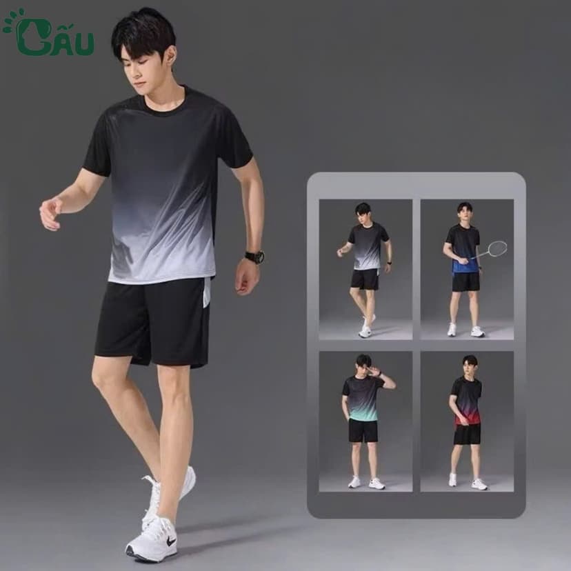 Ảnh Áo thun nam Gấu 194 áo thun lạnh co dãn, phong cách thể thao - gym - bóng đá, from slim fit - ATL Trơn 1