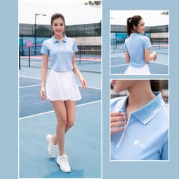 Thumbnail Áo Thể Thao Polo Croptop Nữ LM25S04F207 Livan, Áo Polo Cầu Lông, Tennis, Pickleball, Áo Croptop Co Giãn Thấm Hút Mồ Hôi 1