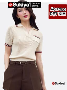 Thumbnail Áo Len Nữ SUKIYA Gắn Túi ngực Phối Kẻ Trẻ Trung Họa Tiết Lỗ Thoáng AL104 1
