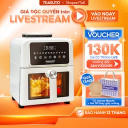 Thumbnail Nồi Chiên Không Dầu Masuto MSKing 1700W-6L 2 Tầng Đốt Vỏ Thép Cacbon, Nồi Chiên Hơi Nước Phun Sương Nướng Gà Nguyên Con 1