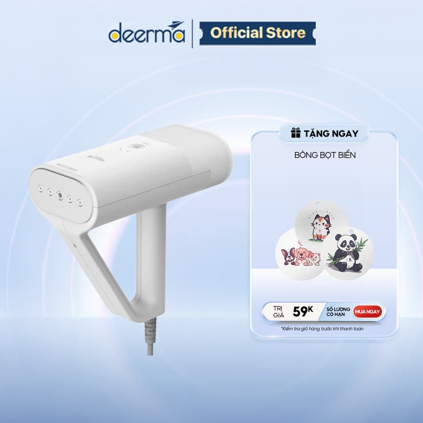 Ảnh Bàn ủi hơi nước Deerma HS100 nhỏ gọn công suất 1000W là phẳng các loại vải - Bảo hành 12 tháng 1