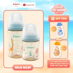 Thumbnail Bình sữa Pigeon PPSU Plus thế hệ III Hình Thú Cưng 160ml/240ml 1